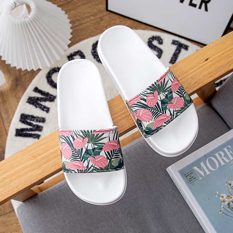 Plus Size Pink Leaves Slides(2 Pairs) - image 3