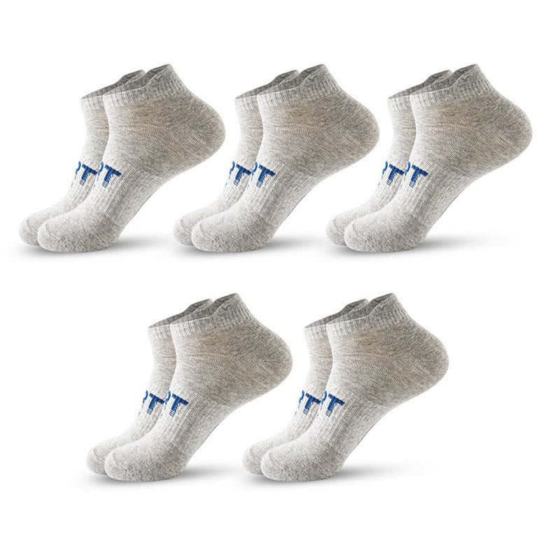 Plus Size Cushioned Breathable Ankle Compression Socks(5 Pairs) - Grey - EU38-45(US5-11) - image 5