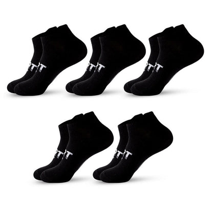 Plus Size Cushioned Breathable Ankle Compression Socks(5 Pairs) - Black - EU38-45(US5-11) - image 6