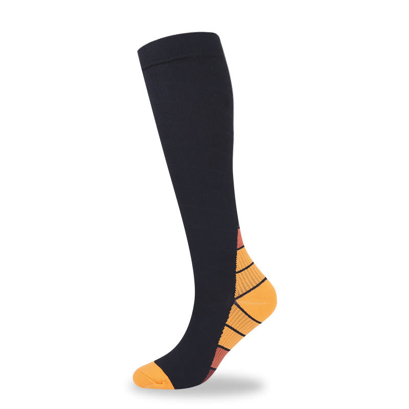 Cycling Knee High Compression Socks(4 Pairs) - Orange - S/M - image 3