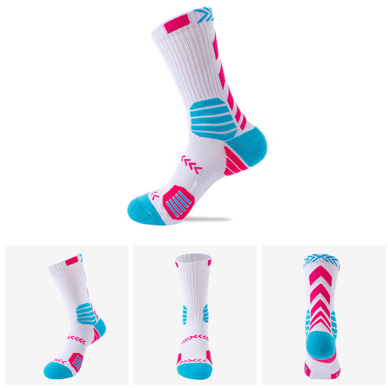 Plus Size Fashion Quarter Compression Socks(5 Pairs) - Pink - EU38-44(US5-10) - image 1