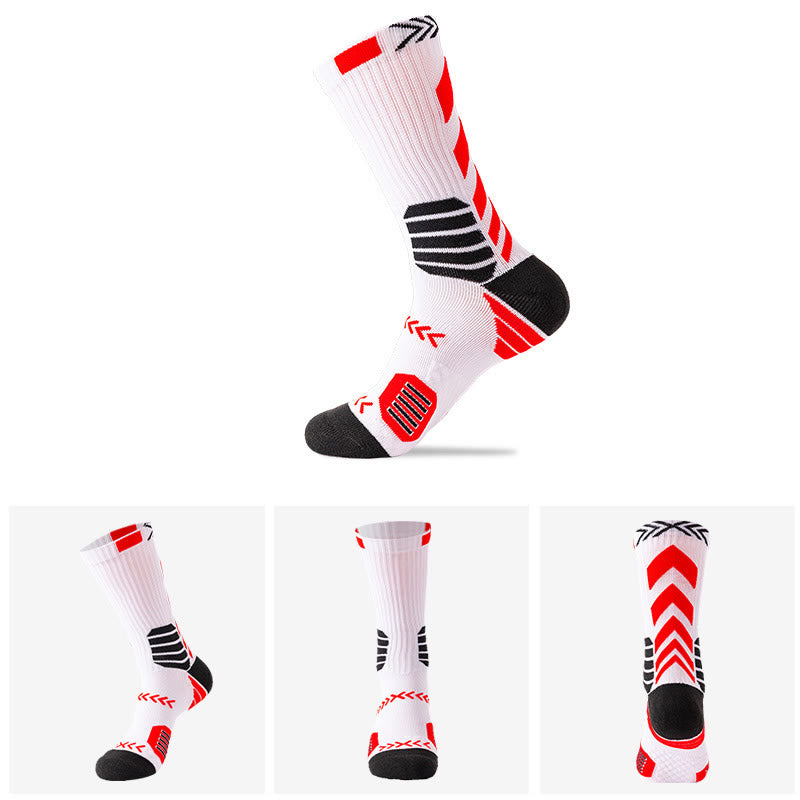 Plus Size Fashion Quarter Compression Socks(5 Pairs) - Red - EU38-44(US5-10) - image 2