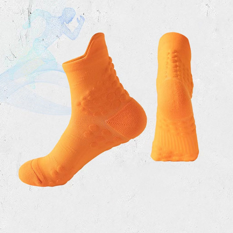 Plus Size Anti Slip Dots Ankle Compression Socks(5 Pairs) - Orange - EU38-44(US5-10) - image 4