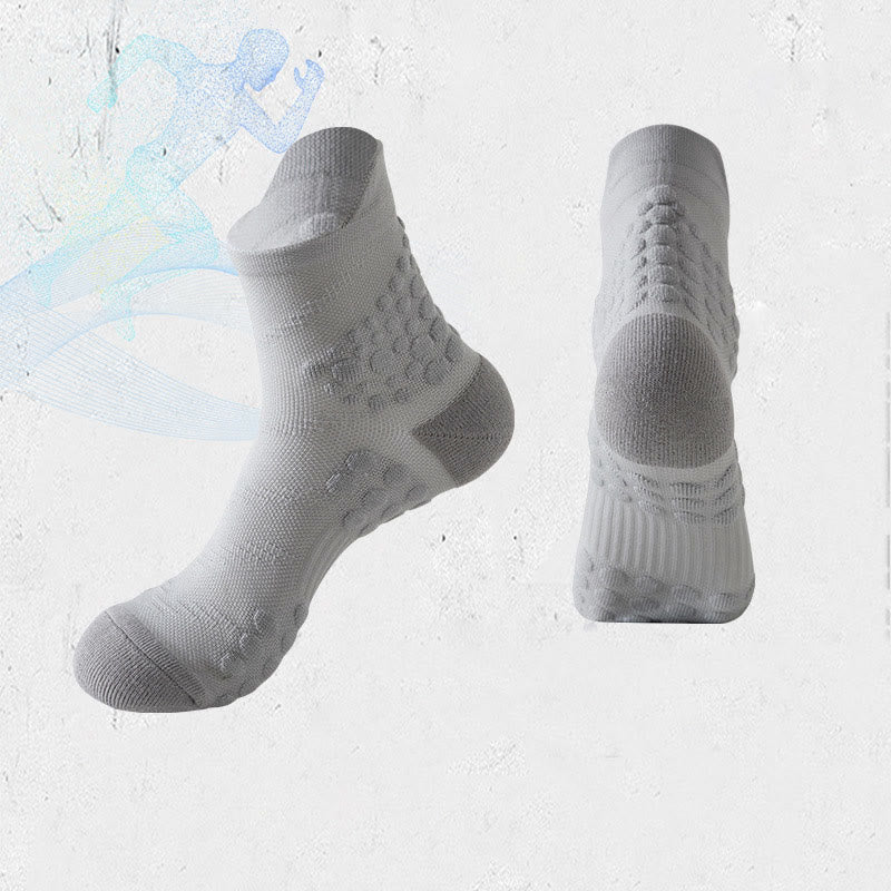 Plus Size Anti Slip Dots Ankle Compression Socks(5 Pairs) - Grey - EU38-44(US5-10) - image 5