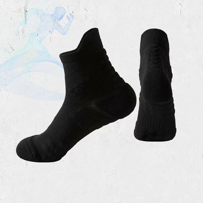 Plus Size Anti Slip Dots Ankle Compression Socks(5 Pairs) - Black - EU38-44(US5-10) - image 3