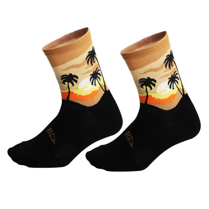 Plus Size Coconut Tree Quarter Compression Socks(4 Pairs) - image 5