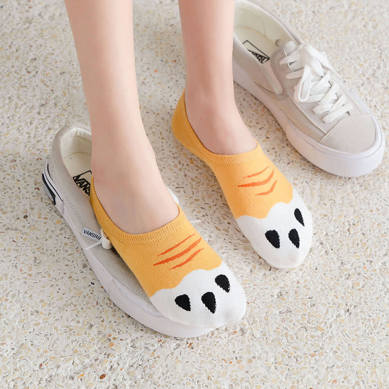 Cat Footprints No Show Socks(5 Pairs) - image 2
