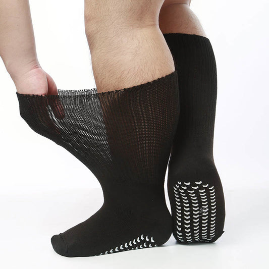 Plus Size Anti Slip Knee High Diabetic Socks(2 Pairs) - Black - S/M - image 0