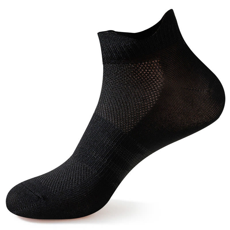 Plus Size Elasticity Mesh Ankle Compression Socks(6 Pairs) - Black - EU40-44(US7-10) - image 6