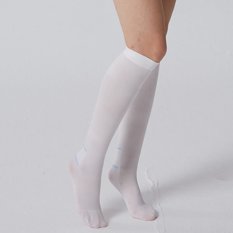 Plus Size White Breathable Compression Socks - image 2