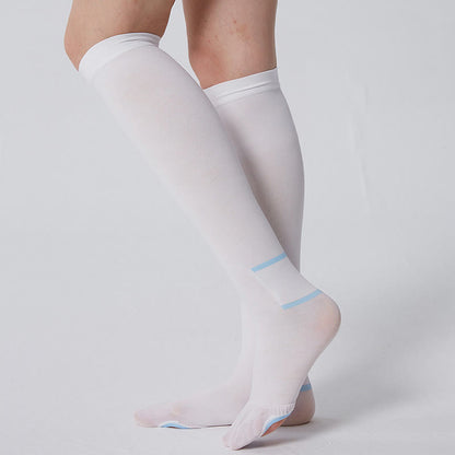 Plus Size White Breathable Compression Socks - image 1