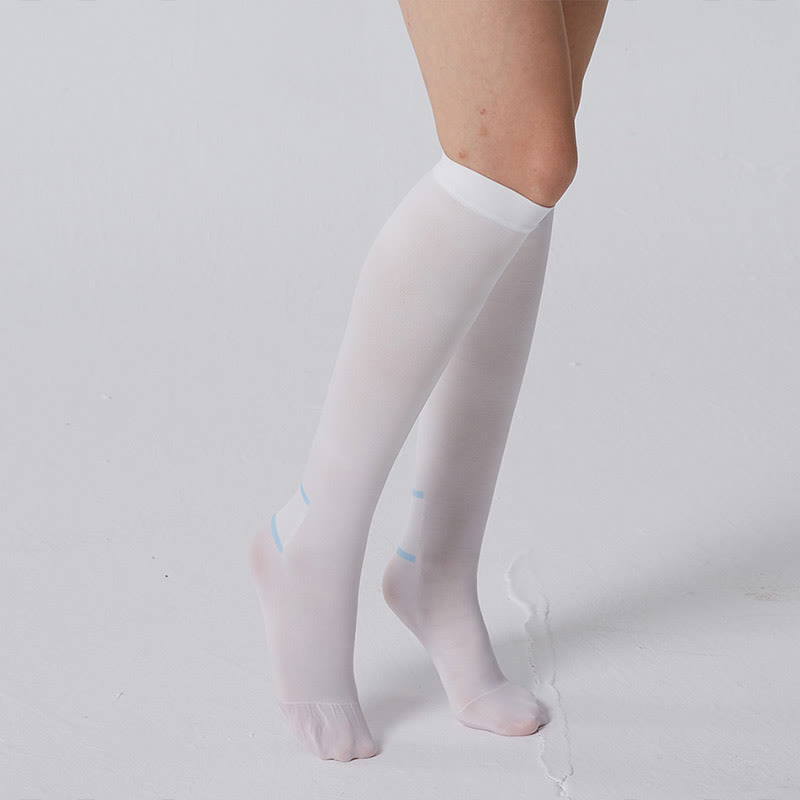 Plus Size White Breathable Compression Socks - image 4