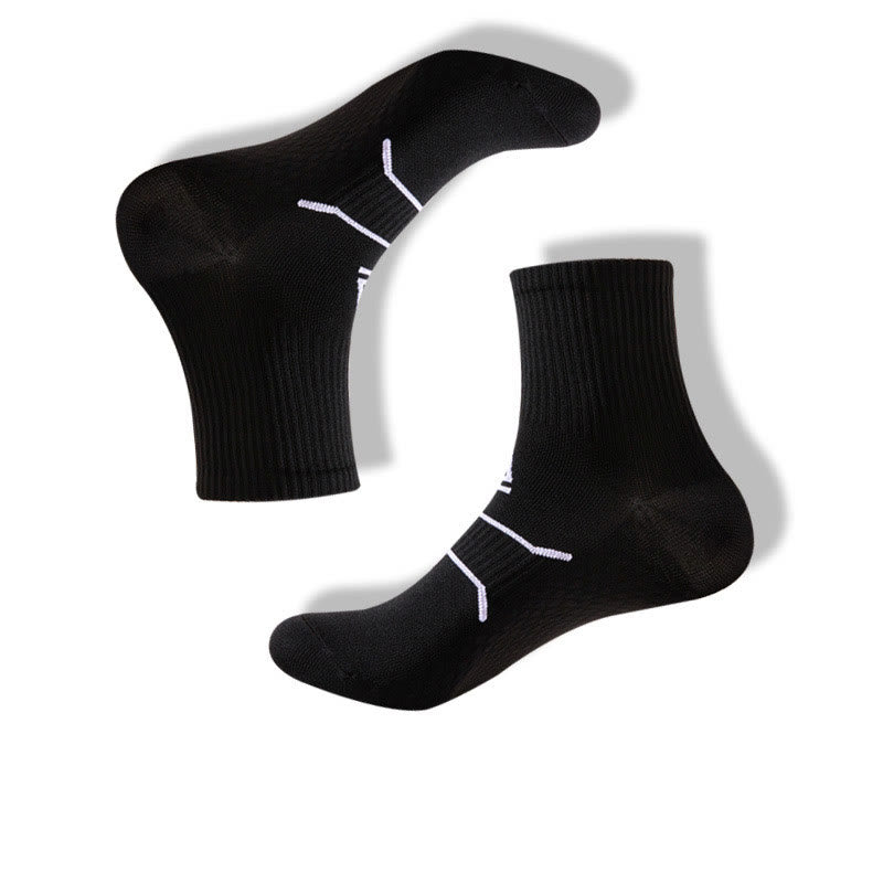 Plus Size Quarter Compression Socks(7 Pairs) - Black - EU39-44(US6-10) - image 7