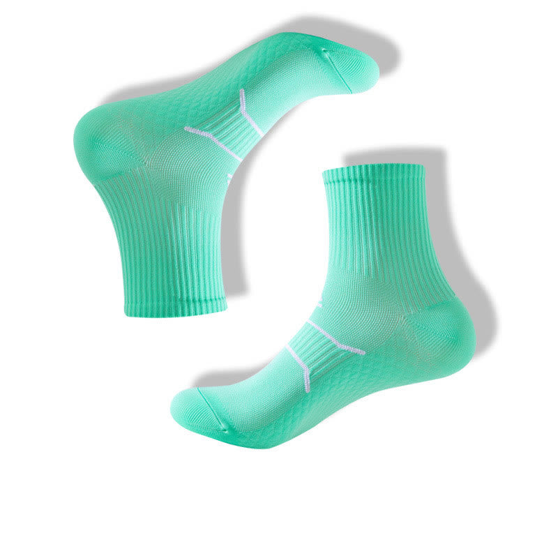 Plus Size Quarter Compression Socks(7 Pairs) - Green - EU39-44(US6-10) - image 10