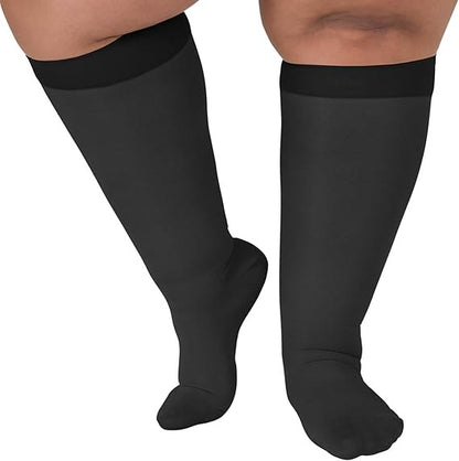 Plus Size Sheer Compression Socks - image 0