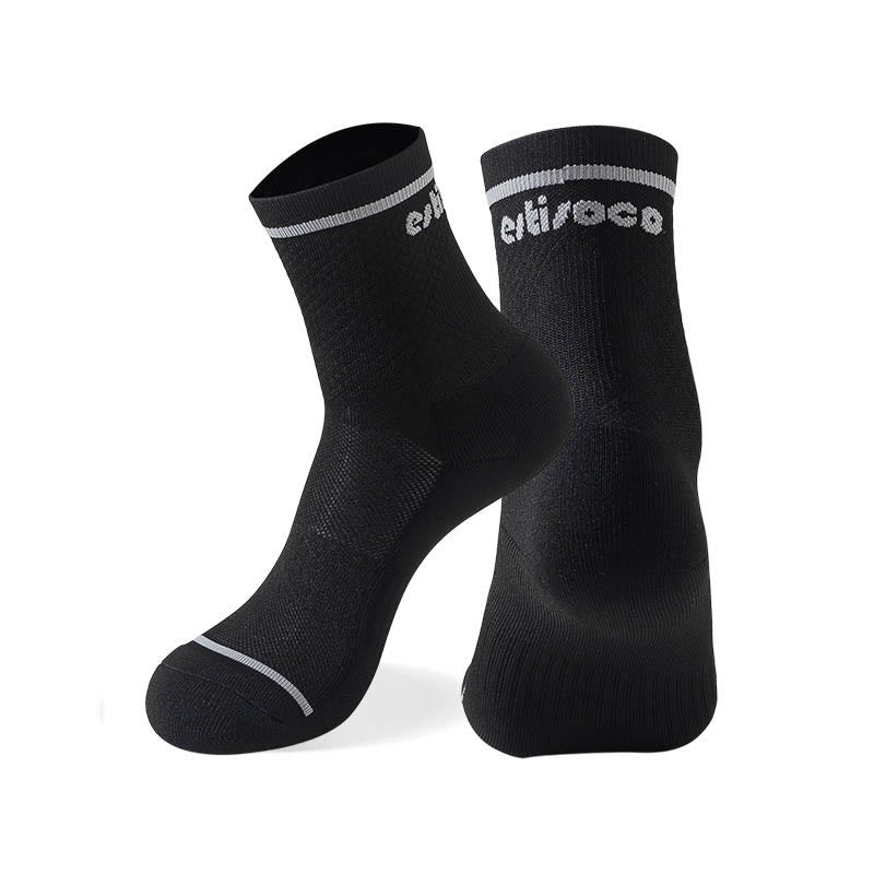 Plus Size Sport Quarter Compression Socks(7 Pairs) - Black - EU40-44(US7-10) - image 10