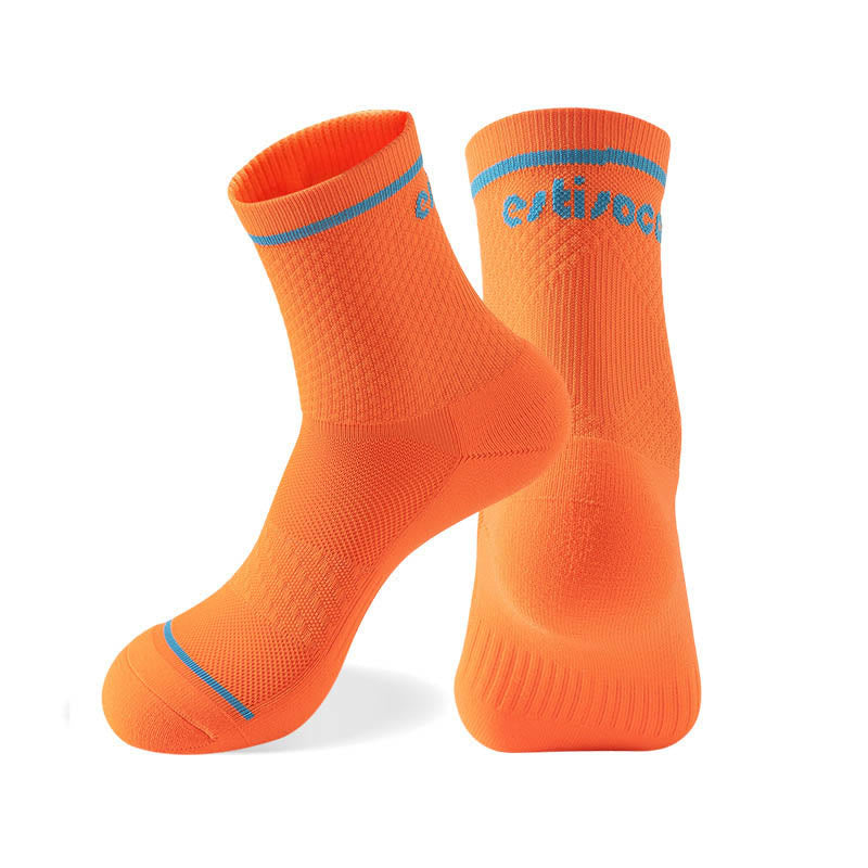 Plus Size Sport Quarter Compression Socks(7 Pairs) - Orange - EU40-44(US7-10) - image 12