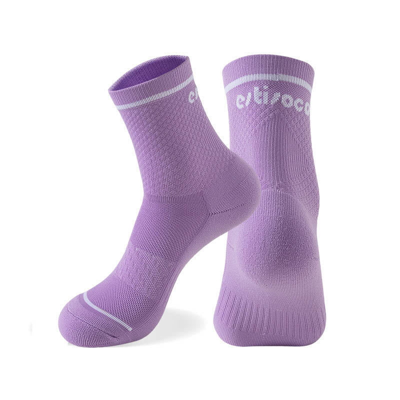 Plus Size Sport Quarter Compression Socks(7 Pairs) - Purple - EU40-44(US7-10) - image 13