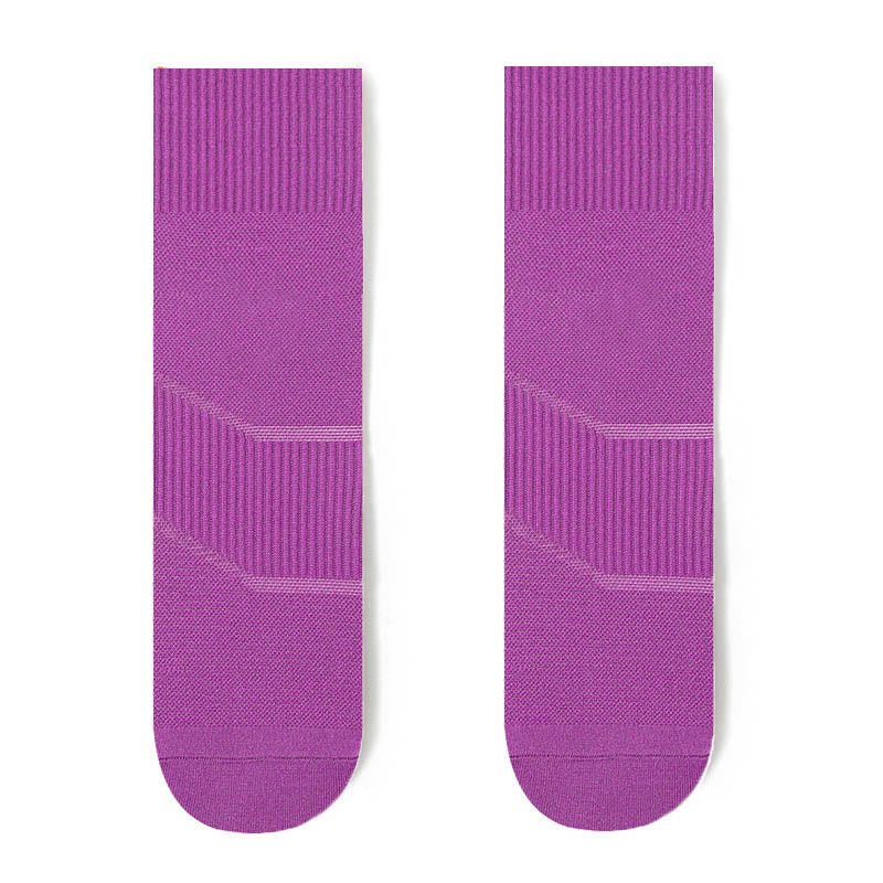 Plus Size Fashion Quarter Compression Socks(4 Pairs) - Purple - EU44-50(US10-15) - image 10