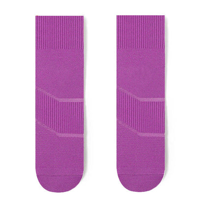 Plus Size Fashion Quarter Compression Socks(4 Pairs) - Purple - EU44-50(US10-15) - image 10