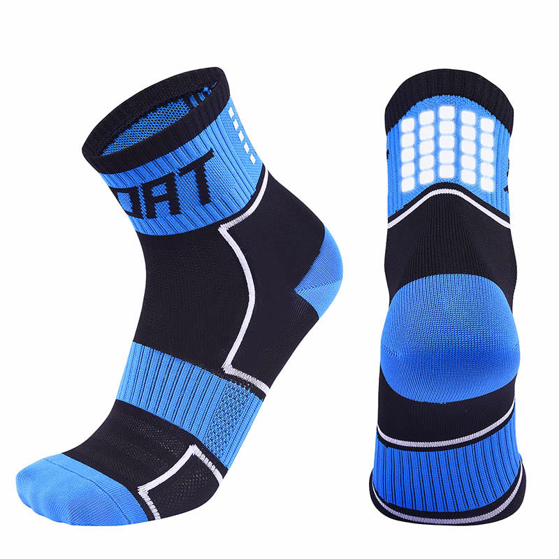 Plus Size New Sport Quarter Compression Socks(5 Pairs) - Blue - EU40-44(US7-10) - image 11