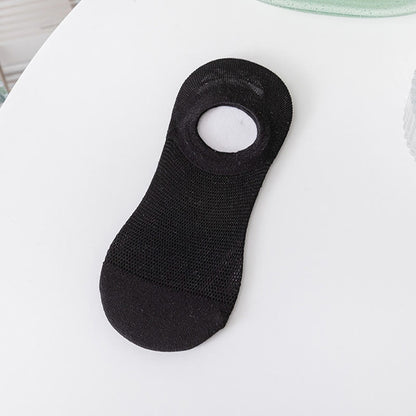 Soft Solid Color No Show Socks(7 Pairs) - Black - EU37-40(US4-7) - image 13