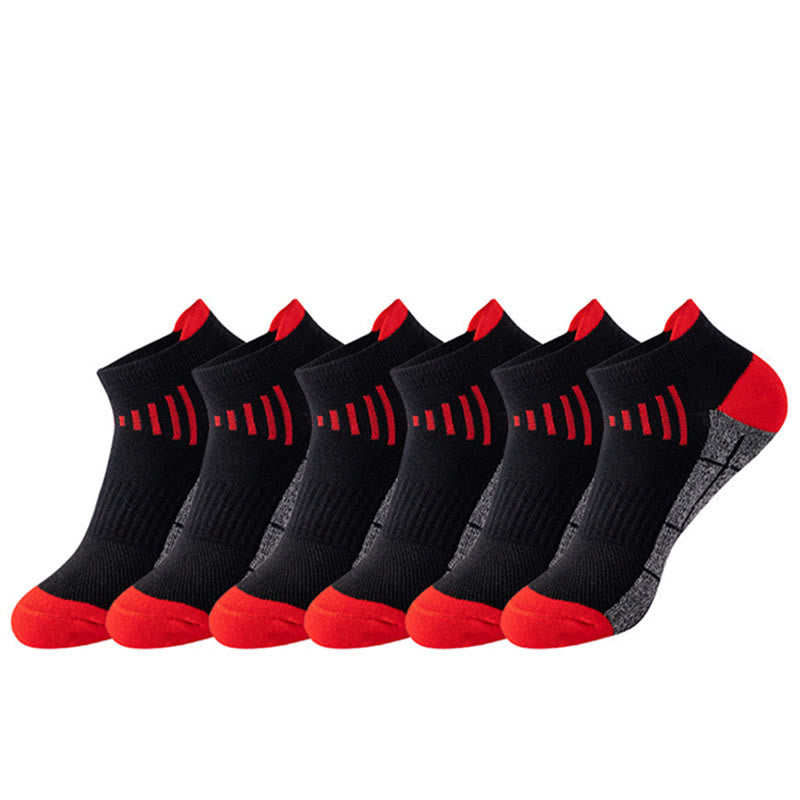 Plus Size Non Fading Ankle Compression Socks(6 Pairs) - Red - EU39-45(US6-11) - image 9