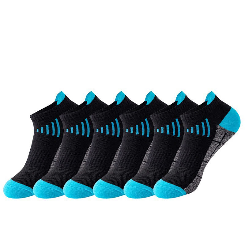 Plus Size Non Fading Ankle Compression Socks(6 Pairs) - Blue - EU39-45(US6-11) - image 12