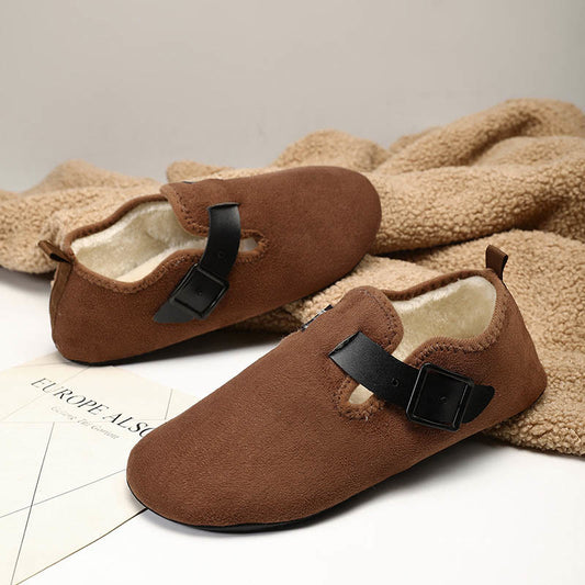 Plus Size British Style Slipper Socks - Brown - 3XL - image 0