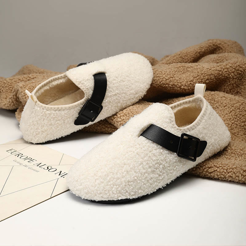 Plus Size Fashion Buckle Slipper Socks - Beige - 3XL - image 5
