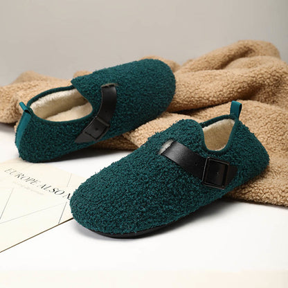 Plus Size Fashion Buckle Slipper Socks - Dark Green - 3XL - image 0