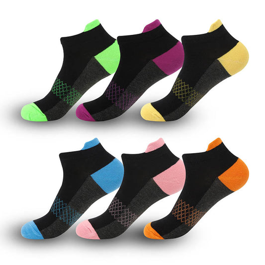Plus Size Foot Support Ankle Compression Socks(6 Pairs) - Multicolor - EU36-44(US3-10) - image 0