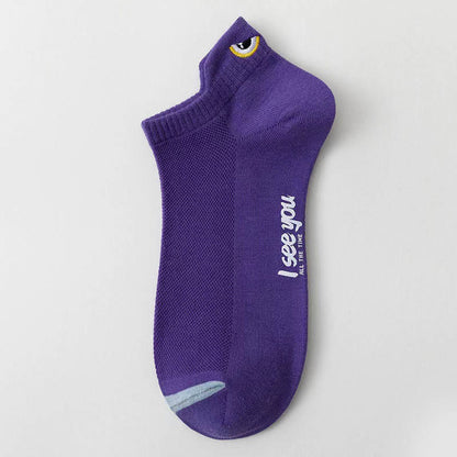 Plus Size Fashion Design Ankle Compression Socks(10 Pairs) - Purple - EU39-44(US6-10) - image 13