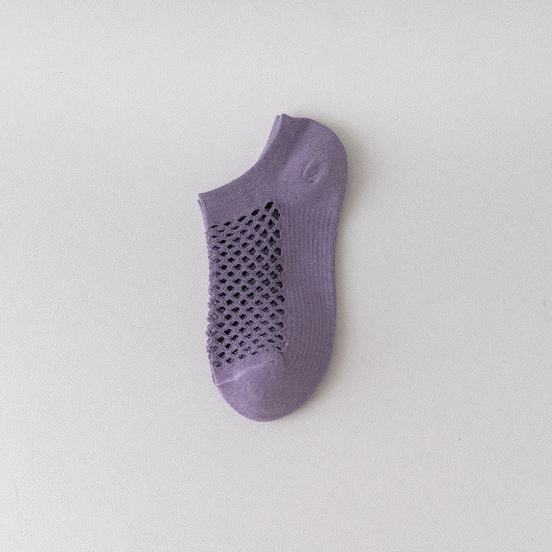 Mesh Breathable Ankle Socks(8 Pairs) - Purple - EU36-40(US3-7) - image 8