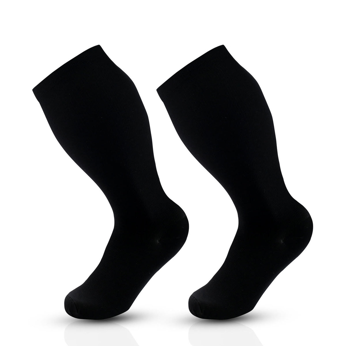 Plus Size Pure Color Compression Socks 2XL-7XL - Black - 7XL - image 8