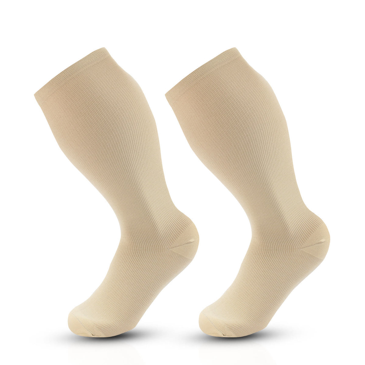 Plus Size Pure Color Compression Socks 2XL-7XL - Skin - 7XL - image 9