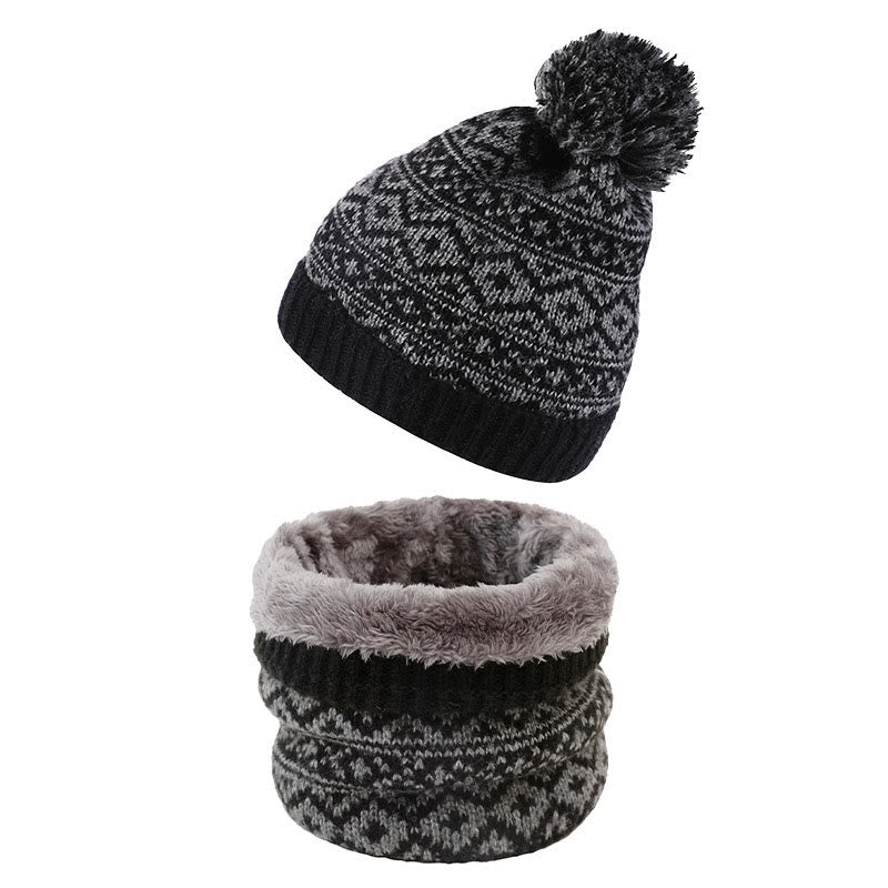 Winter Warm Beanie Scarf 2 in 1 Set - Black - One Size - image 3