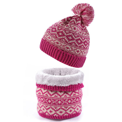Winter Warm Beanie Scarf 2 in 1 Set - Rose - One Size - image 8