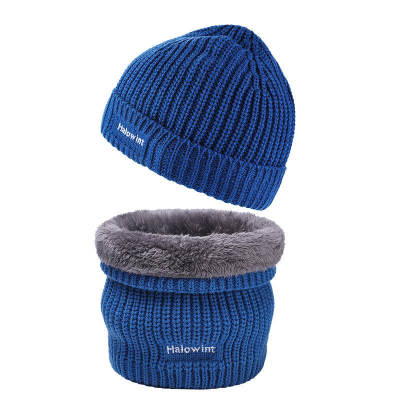 Warm Knit Hat Scarf 2 in 1 Set - Blue - One Size - image 11