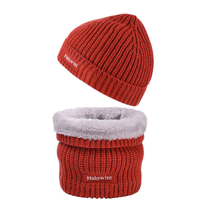 Warm Knit Hat Scarf 2 in 1 Set - Orange - One Size - image 10