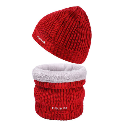 Warm Knit Hat Scarf 2 in 1 Set - Red - One Size - image 5