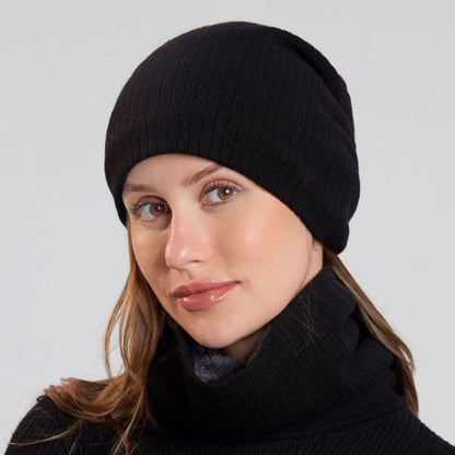 Solid Color Simple Knit Beanie Scarf 2 In 1 Set - image 1