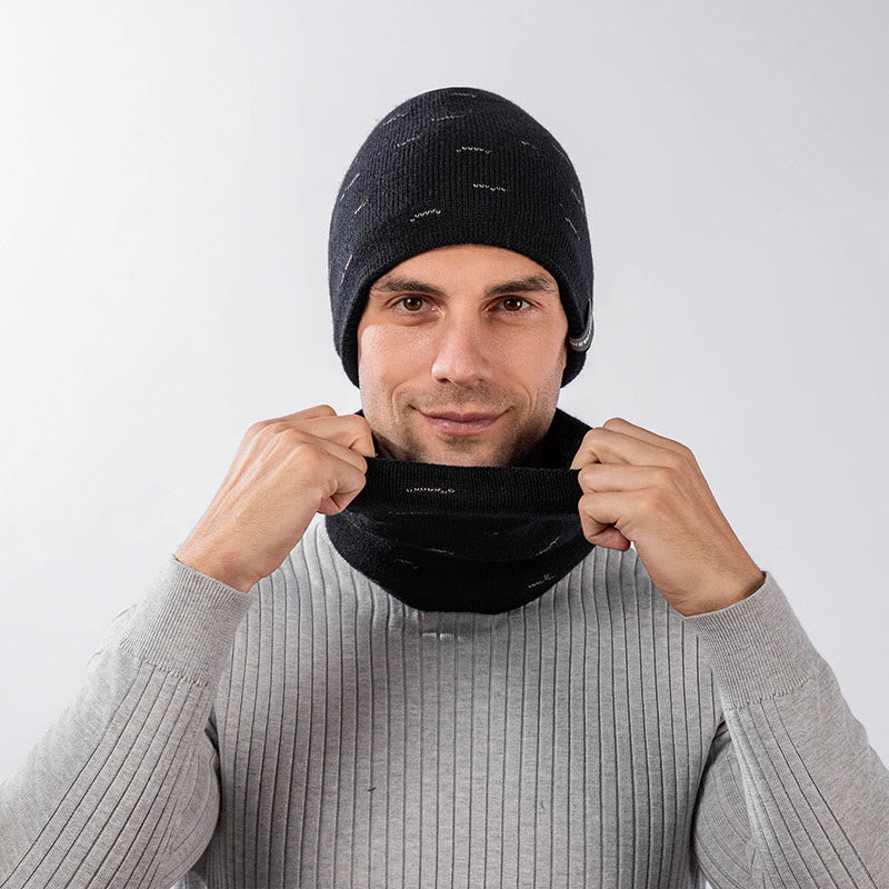 Solid Color Simple Knit Beanie Scarf 2 In 1 Set - image 6