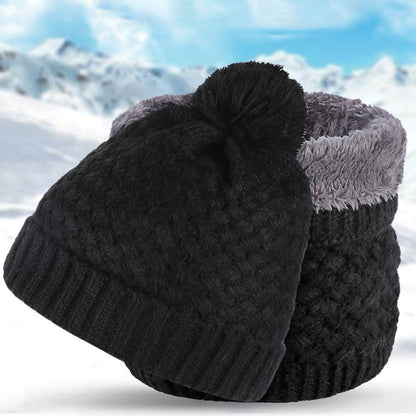 Winter Fleece Knitwear Beanie Scarf 2 In 1 Set - image 1