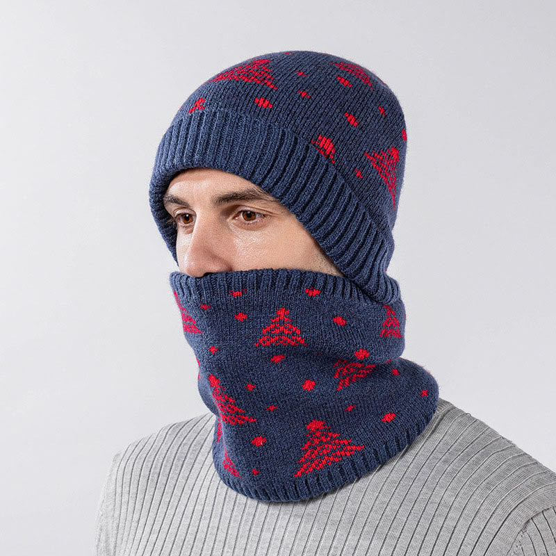 Winter Christmas Tree Beanie Scarf 2 In 1 Set - image 1