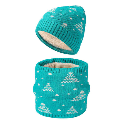 Winter Christmas Tree Beanie Scarf 2 In 1 Set - Lake Blue - One Size - image 6