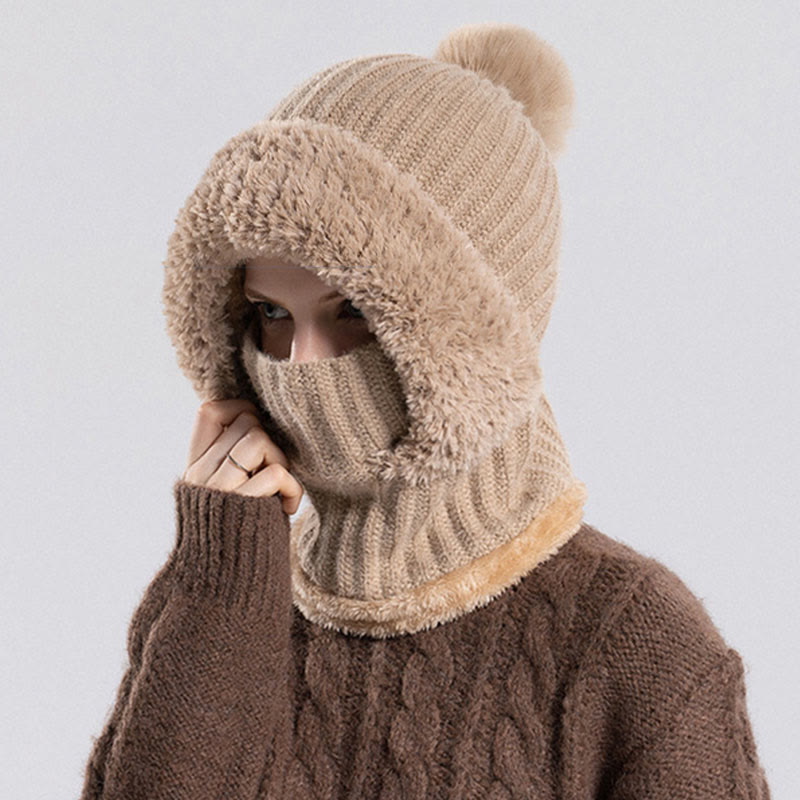 Winter Soft Hooded Scarf - Khaki - One Size - image 9