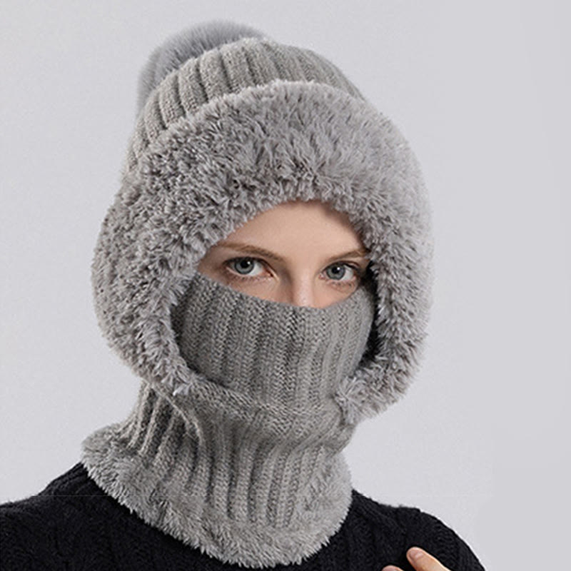 Winter Soft Hooded Scarf - Grey - One Size - image 4