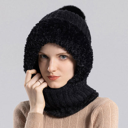 Winter Soft Hooded Scarf - Black - One Size - image 3