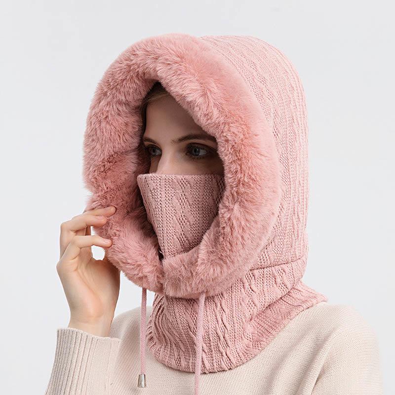Solid Color Cold Protection Hooded Scarf - image 9